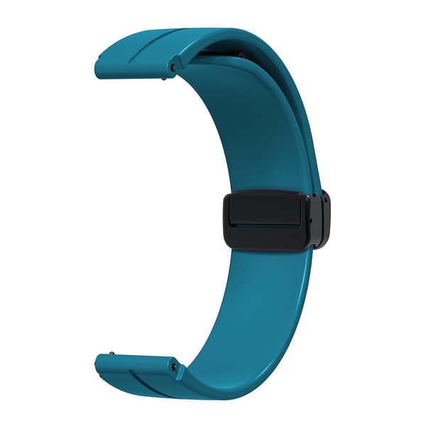 Til Keep B4/Huawei Watch Fit Mini 16mm Silikone Rem Udskiftning Urrem, Sort Foldespænde Cyan