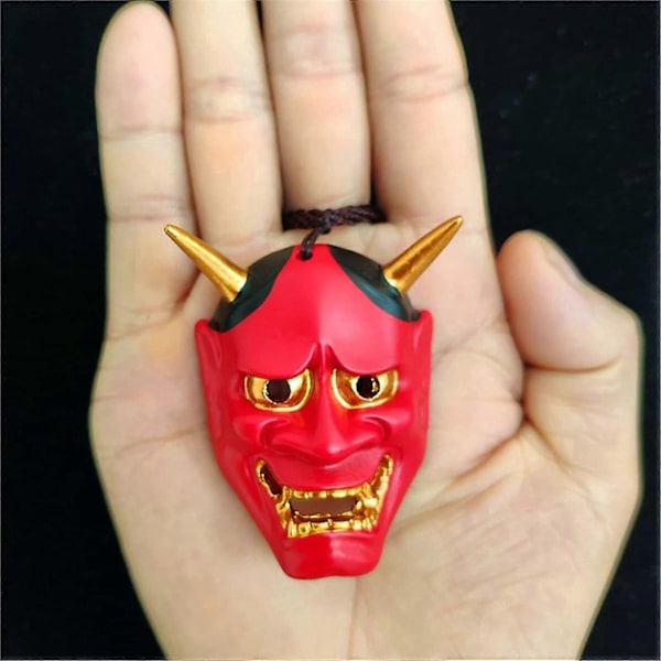 Halloween Hannya -naamio kaulakoru | Pääkalloriipus kaulakoru Paha demoni Hannya koristeet Halloween