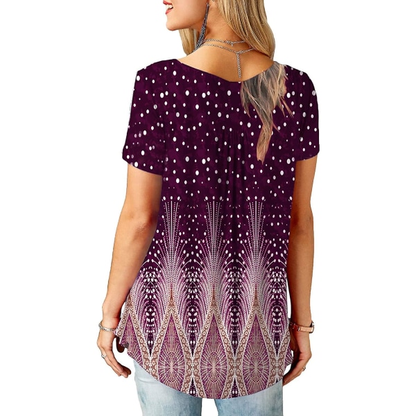 Naisten puserot röyhelöillä, löysä napitus, tunikat naisille Dotpurple XL