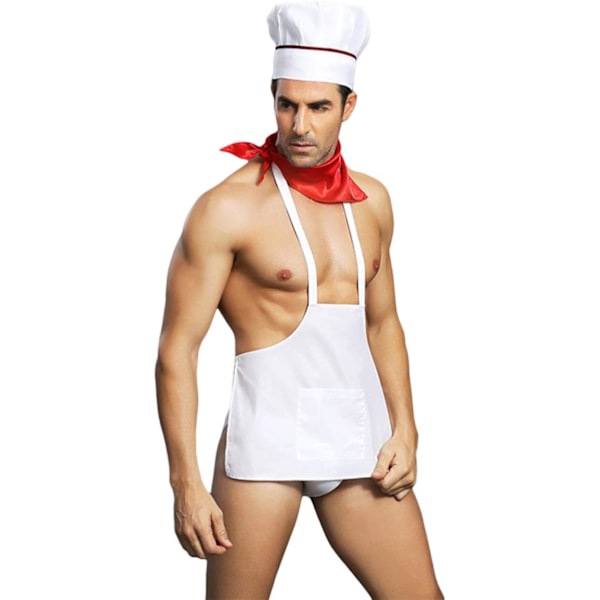 Sexiga Herrkläder Lingerie Set Kock Sexig Cosplay Outfit Förkläde För Svingelparty Rollspel Kostym Servitör Lingerie Alla Hjärtans Dag Födelsedagspresent