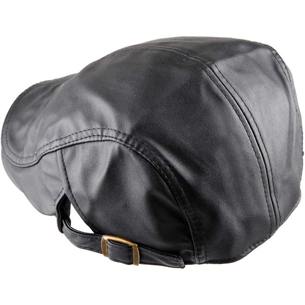 Platt kepsar för män. Pu läder Newsboy Peaked Cabbie Ivy Gatsby baskerhatt körning Black