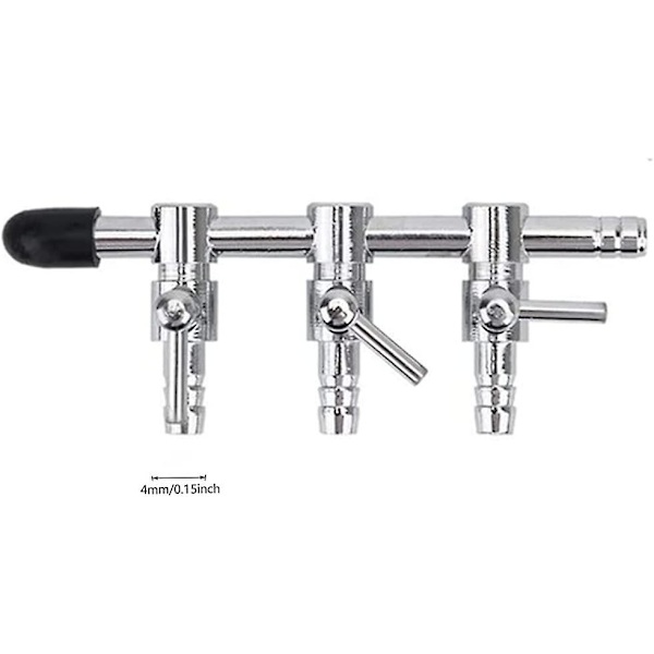 Akvarie Luftventil 3 Vägs Inline Grenrör Luftflödespump Slang Splitter Spak Kontrollventil 3-pack