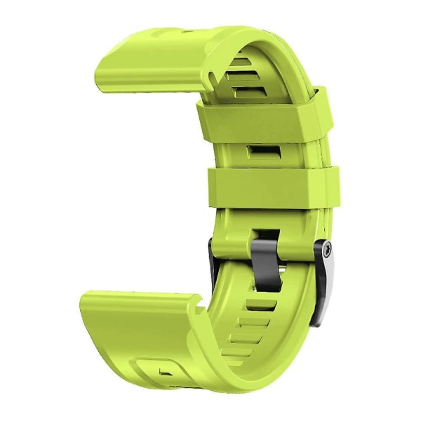 För Garmin Tactix 7 Pro/Fenix ​​7X/Fenix ​​6X Pro Silikon watch 26 mm armband med svart spänne Yellowgreen