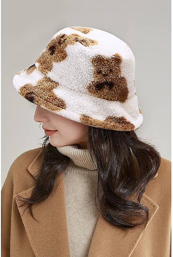 Furry Bucket Hat Fluffy Vinter Varmer Fiskerhat Til Kvinder