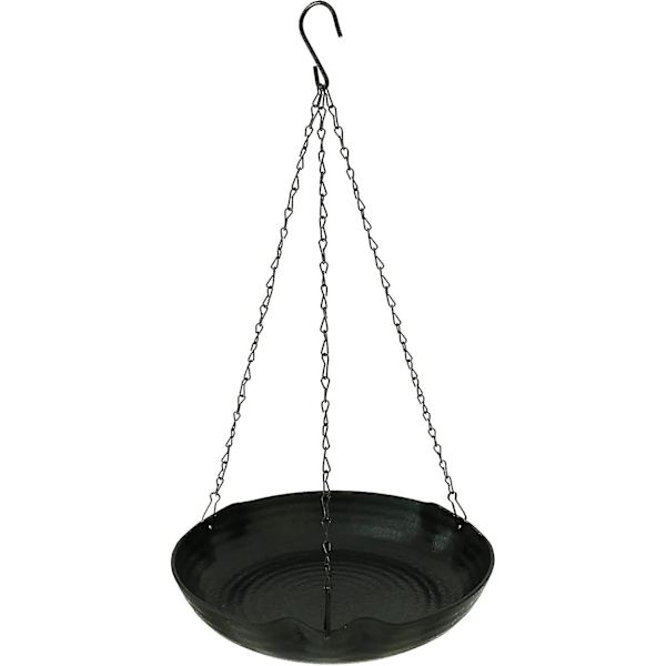 Hängande fågelbadskål, för kolibri, rödhake, blåfågel etc., för utomhusträdgård, däck, mark, veranda, 12 tum imitation keramik modern design dekoration,