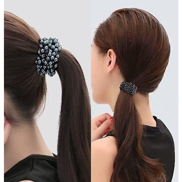 6 st kristallhårband elastiska hårscrunchies pärlhårrep pärlhårrep Color C