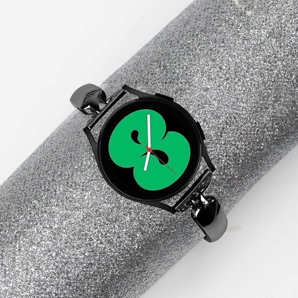 20 mm:n ranneke Samsung Galaxy Watch 6 40 mm ja 44 mm -kelloihin, D-muotoinen strassikoristeinen kuparirannekoru Black