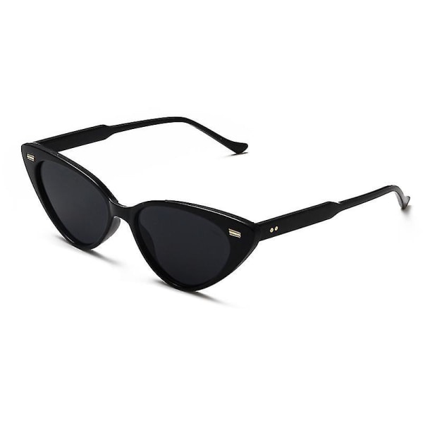 Retro Vintage Kapeat Kissansilmäaurinkolasit Naisille Suojalasit Muovikehyksellä Black frame black  gray