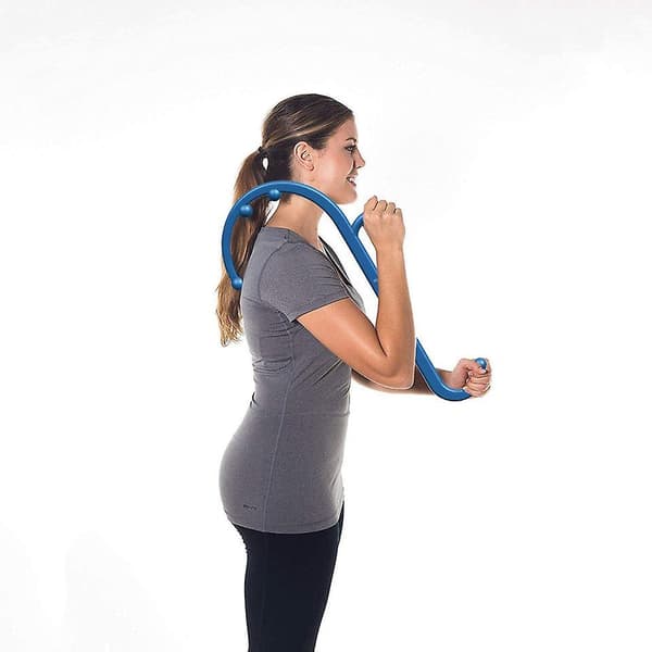Ryg- og nakkemassageapparat - Blå - Til triggerpunktsfibromyalgi smertelindring og selvmassagekrog stokterapi 2 stk.