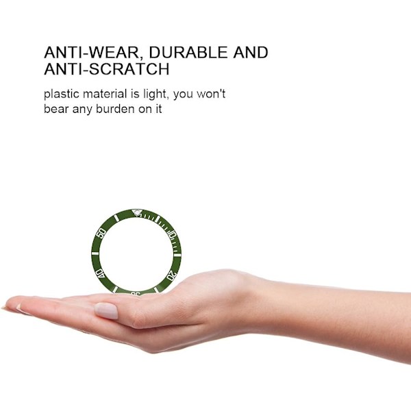 Sonew Keramisk Urtavla Insats Nummer Markeringar Armbandsur Loop Ersättning Klassisk Ring Armband (Grön)