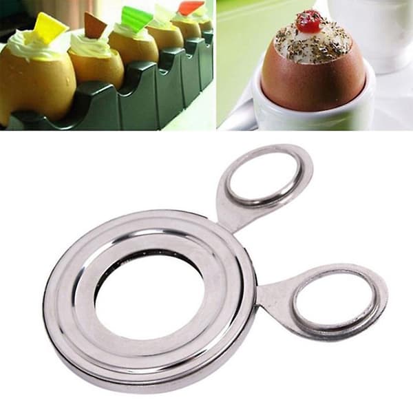 Egg Topper Kutter, Eggeskallåpner i rustfritt stål, Eggesaks for hardkokte egg, kjøkkenverktøy