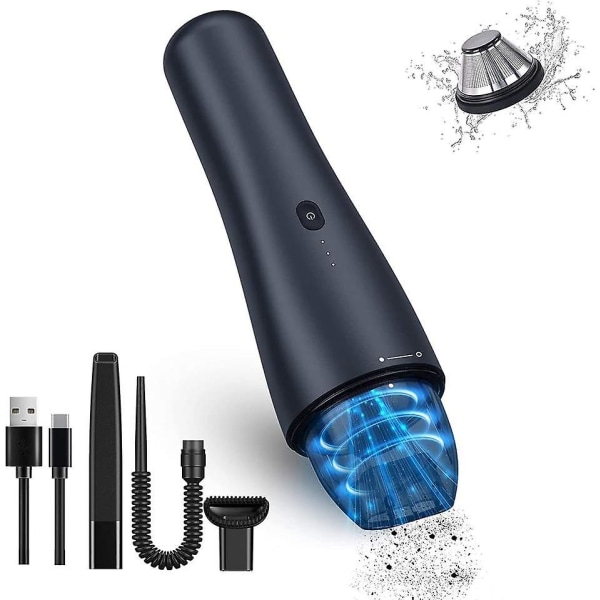 Bil Støvsuger Trådløs USB Genopladelig Med Flere Tilbehørsdele Og LED Indikator Til Bil Detaljering
