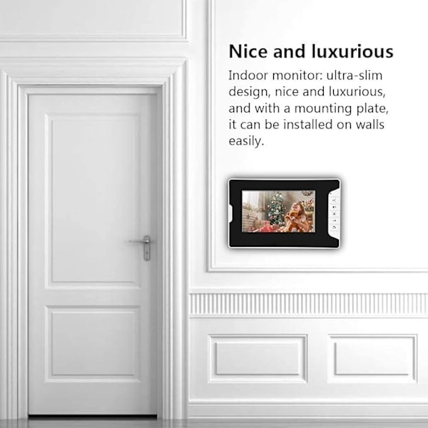 Videodörrklocka Kit Dörrklocka Intercom Kit Smart Säkerhetskamera System Hemskydd Enheter med 7-tums TFT LCD Skärm Natt