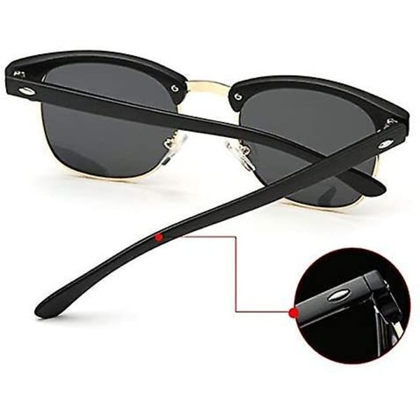 Semi-rimless polariserede solbriller til mænd - UV400 beskyttelse retro halv ramme