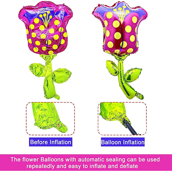 Blomster Balloner Folieballon 10 stk. Forår Sommer Blomster Mylar Ballon Solsikke Tusindfryd Pink Rose Rød Rose Tulipaner Blomster Mylar Ballondekorationer Til