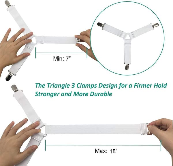 Lagenholder Stropper Lagenholdere Fastgørelser 2 Sæt Triangle White 4 pcs