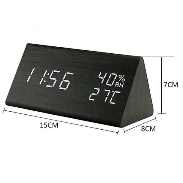 Digital väckarklocka, Elektroniska LED-klockor i trä Black