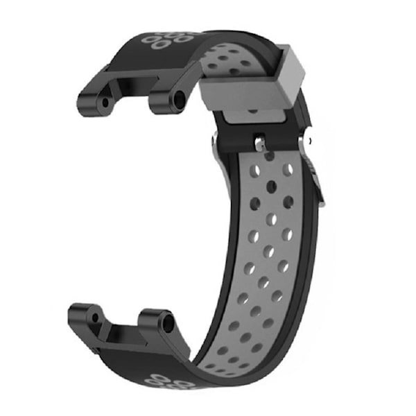 Kaksivärinen 22 mm:n ranneke Huami Amazfit T-Rex/T-Rex Pro/Ares -kelloon, monireikäinen silikoniranneke Black Grey