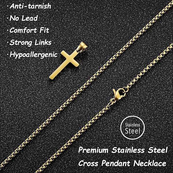 Korskedja Gentleman Korskedja Silver Chain Gold Black. Rostfritt stål