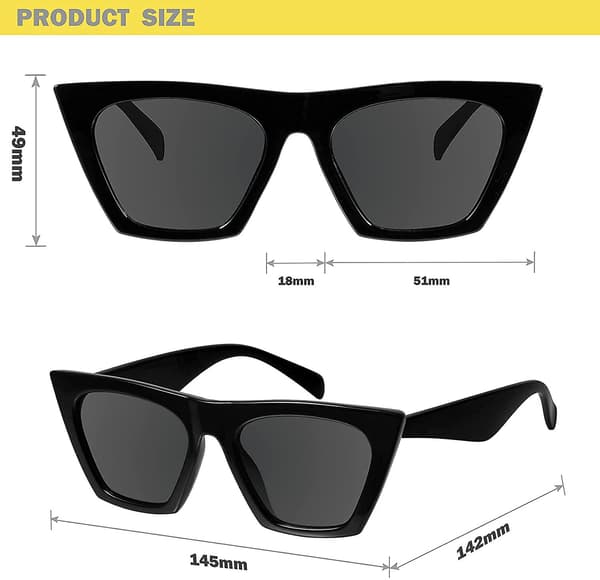 Firkantede Cat Eye Solbriller til Kvinder Trendy Model-shine