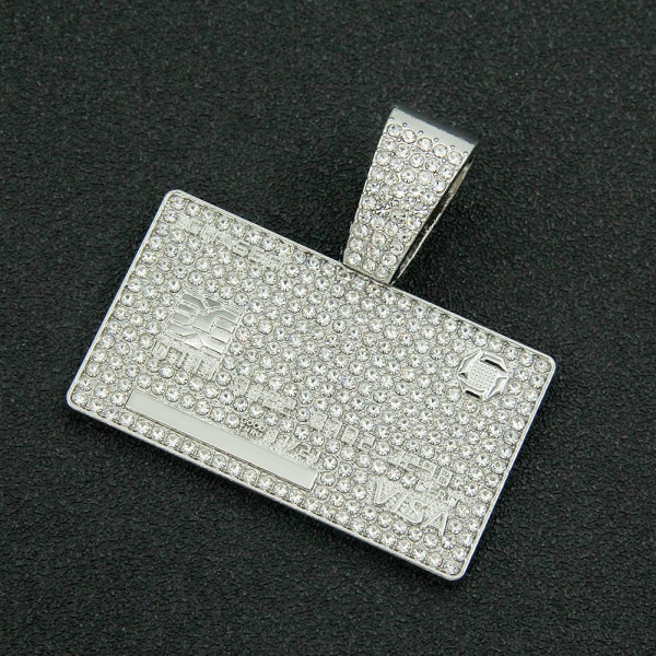 Hip Hop Tag-hänge Halsband Herr Trendig Personlighet Street Wear Kubansk Kedja Halsband silver