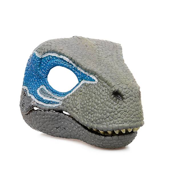 Dinosaurmaske, Jurassic World dinosaurleker med åpning av bevegelig kjeve, velociraptormaske Blue