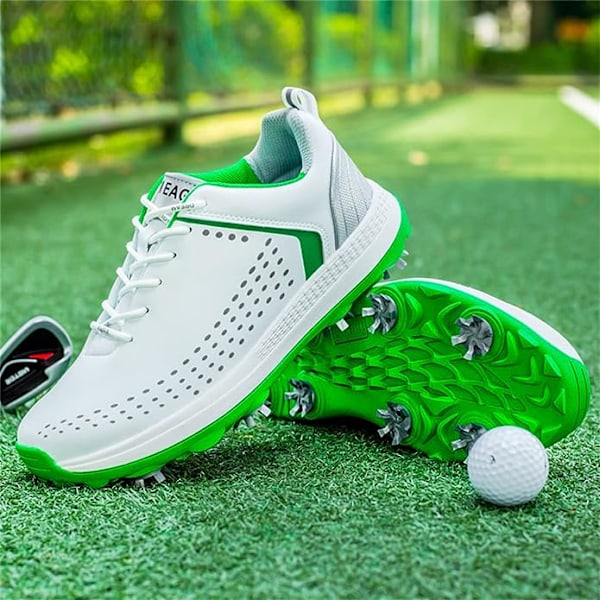 Herr Golf Tränare, Vattentäta Golfsko Utomhus Golf Sport Träningsskor med 8 Spikar för Golfare green EU45