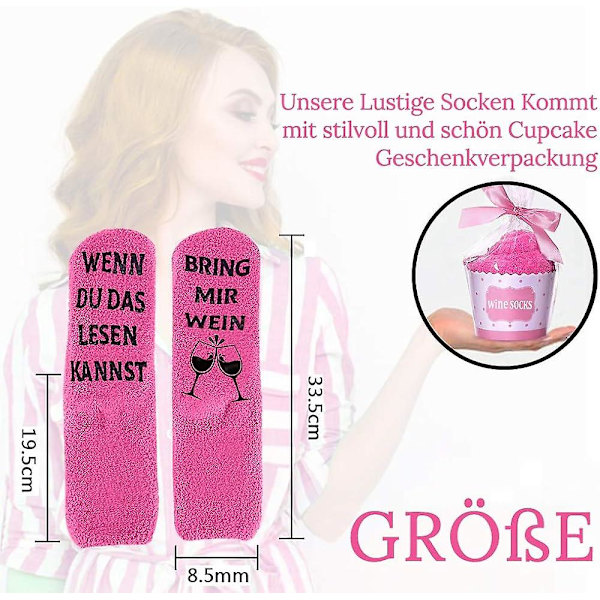 Tofflor med rolig text och cupcake-presentförpackning (kvinnor)