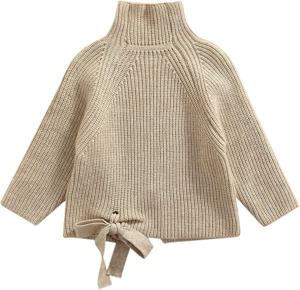 Spædbarn Baby Piger Pullover Sweater Ensfarvet Trøje Langærmet Efterår Vinter Toppe Gave