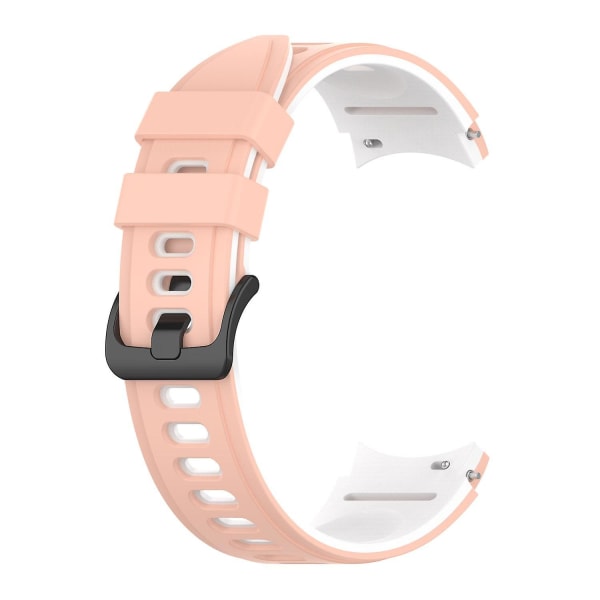 Dubbelfärgat silikonarmband för Galaxy Watch4/5/6 40mm 44mm/Watch6 Classic 43mm 47mm/Watch 5 Pro 45mm Pink White