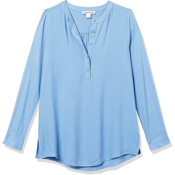 Langærmet vævet bluse til kvinder Style 7 XS