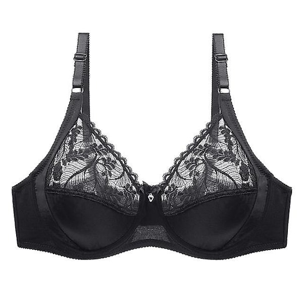 Spets sexig bh för kvinnor, enfärgad, urringad underkläder, kvinnor, ultratunn, tjock c d-kupa, soutien gorge, plus size, underkläder White 80c