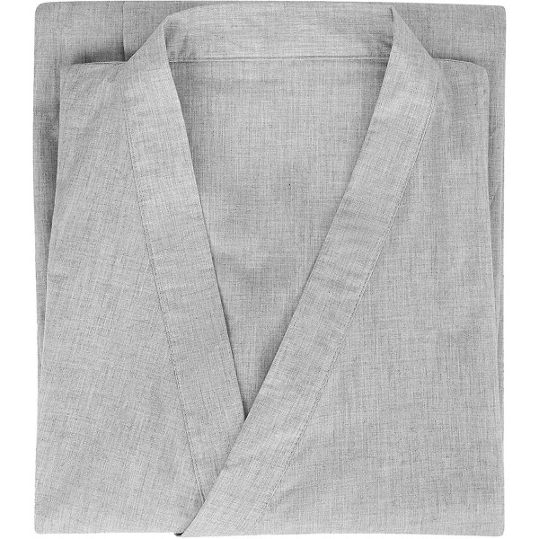 Herr Kimono Badrock Lätt Bomull Kimono Badrock Badrockar Lång Badrock Pyjamas Nattlinne Med Ficka Light Grey 2XL