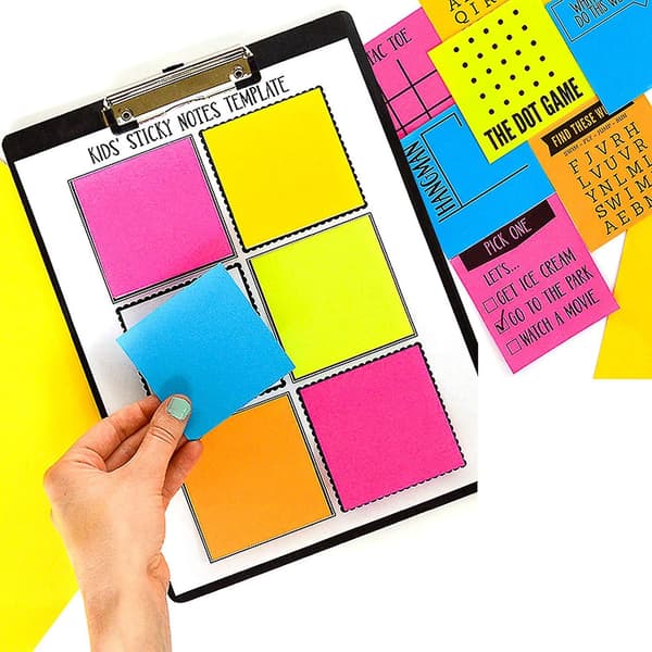 Färgglada Sticky Pads - 6 Färgglada Sticky Notes 3x3 (6 Pack/förpackning)