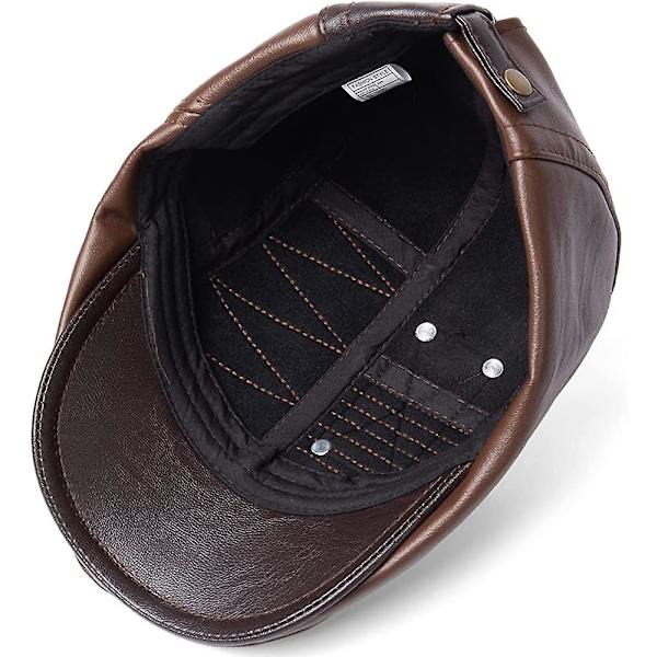 Flat Caps Til Acsergery Mænd Uk Pu Kunstlæder Justerbar Newsboy Caps Skyde Køre Hat Duckbill Gave