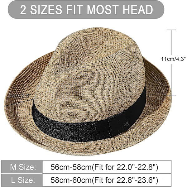Herre Dame Strå Foldbar Rulle Hat Fin Flet Fedora Sommer Strand Solhat Style 2