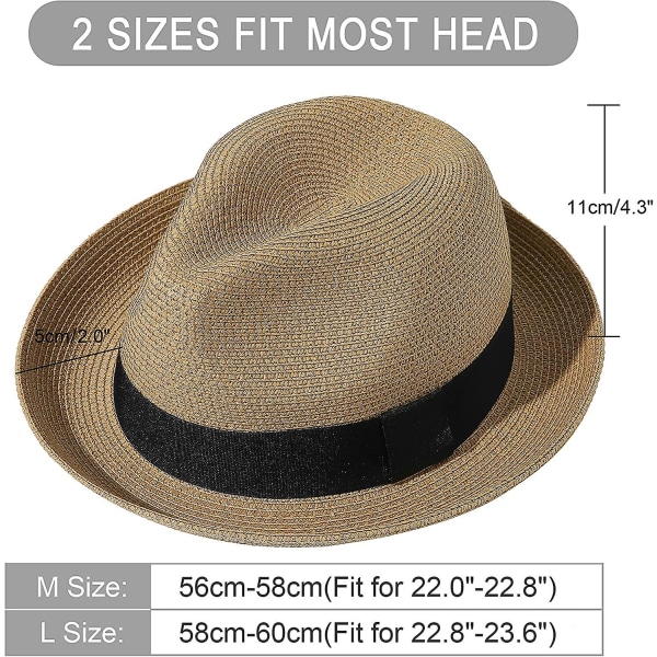 Miesten Naisten Olki Taitettava Rullattava Hattu Hieno Punottu Fedora Kesä Ranta Aurinkohattu Style 2