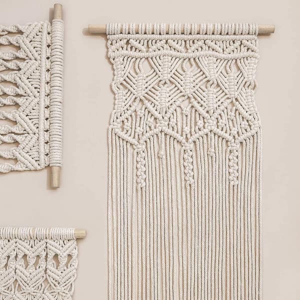 2 kpl Makramee Kudottu Seinävaate Boho Chic Bohemian Kodin Geometrinen Taide Sisustus
