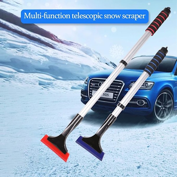 Isskrape for biler, snøskrape for frontrute, justerbar lengde (42-63cm) Auto frontrute vindu snø