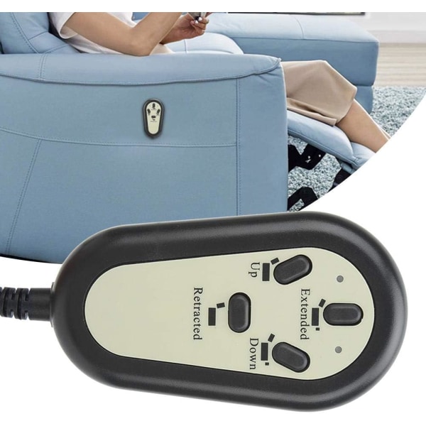 4-knappars fjärrkontroll för handkontroll, fjärrkontroll för soffa, lyftstol, reservdel för elrecliner, strömbrytare för lyftstol, delar för dubbelmotorrecliner (rakt huvud)
