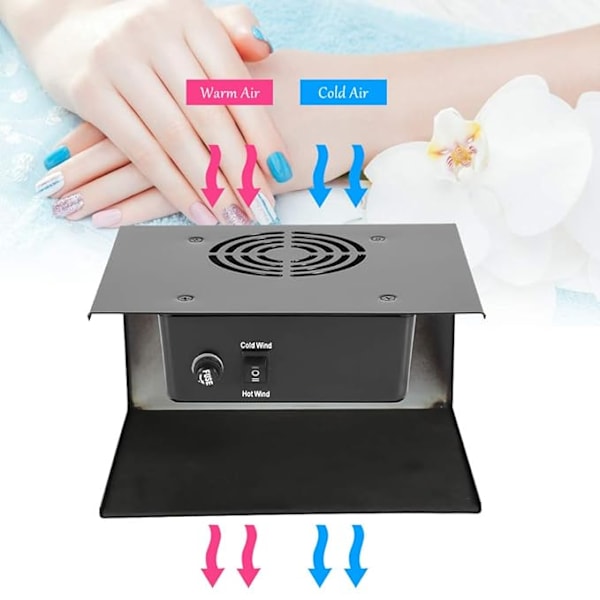 300W Nageltorkfläkt för naglar gel, snabb torkning härdning nagelkonst gellack torkare för händer fötter, med kall och varm luft