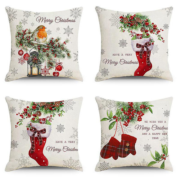 Jul kuddfodral 45x45 set om 4 (stil 3)