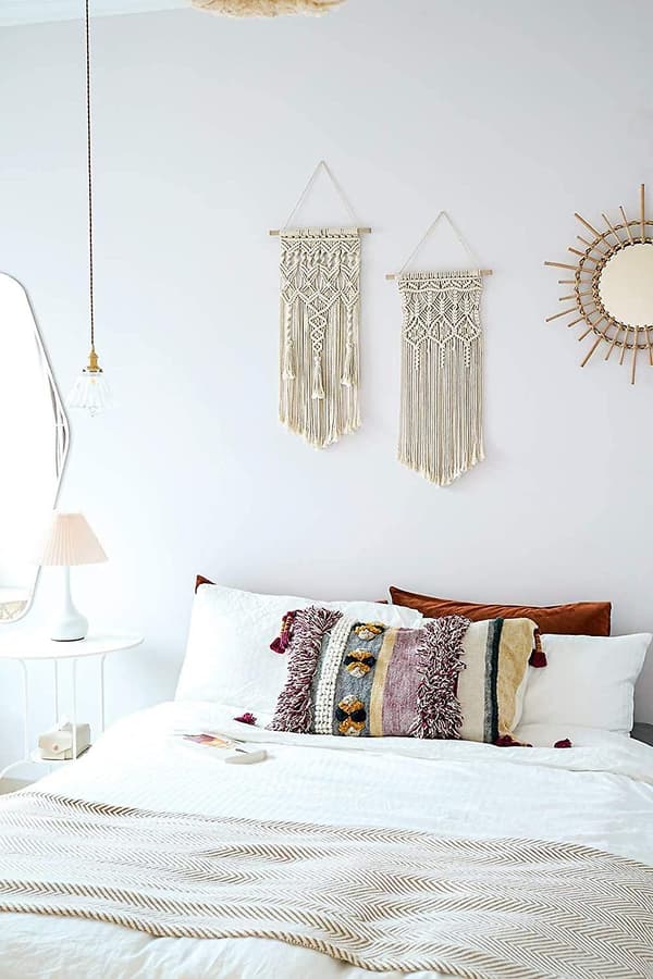 2 st Macrame vävda väggbonader Boho Chic Bohemian Home Geometric Art Decor