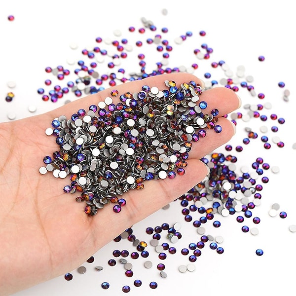 Krystal Rhinestones, flade Glassten til Neglekunst, DIY Håndværk blue flame