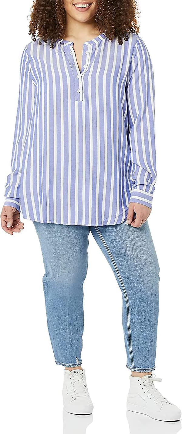 Kvinnors långärmade vävda blus Style 5 M