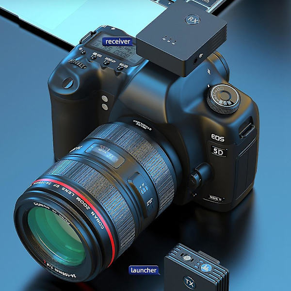 2.4G trådlös Bluetooth-mikrofon Lapel DSLR-kamera videokamera med 1 sändare och 1 mottagare