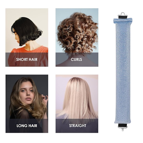 SBSGV 3-pack Värmefria Lockar Hårcurlers, Flexibla Satin Värmefria Långa Hårrullear, Mjuka DIY Våghårrullear Stylingverktyg för Långt Medellångt Hårlås Blue