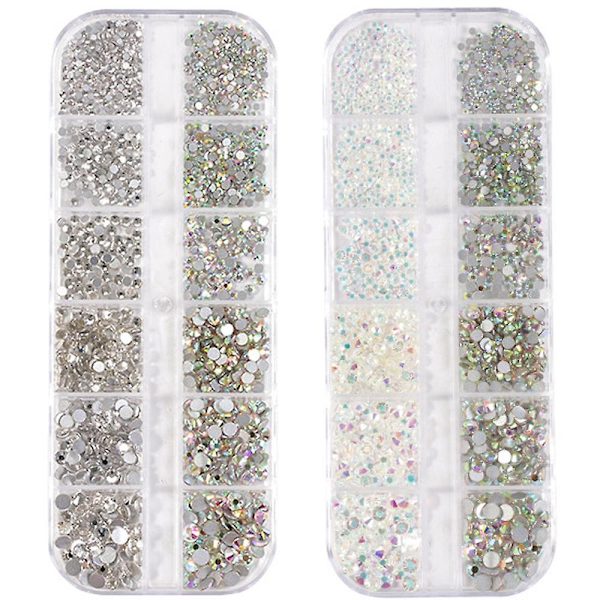 Nagelkonst Rhinestones runda kristaller glas flatback för DIY smyckestillverkning style 2