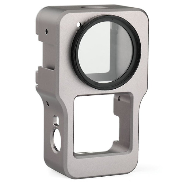 Alumiiniseoksesta valmistettu suojakotelo + UV-linssisuodatin DJI Action 2 -kameran lisävarusteille Titanium Grey