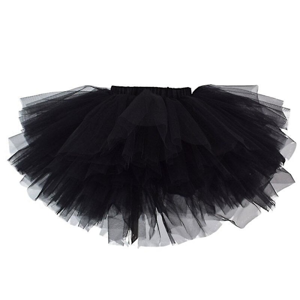 Mode tjejer tutu super fluffig 6 lager underkjol prinsessa balett dans tutu kjol barn tårta kjol chritsmas barnkläder Black 6t